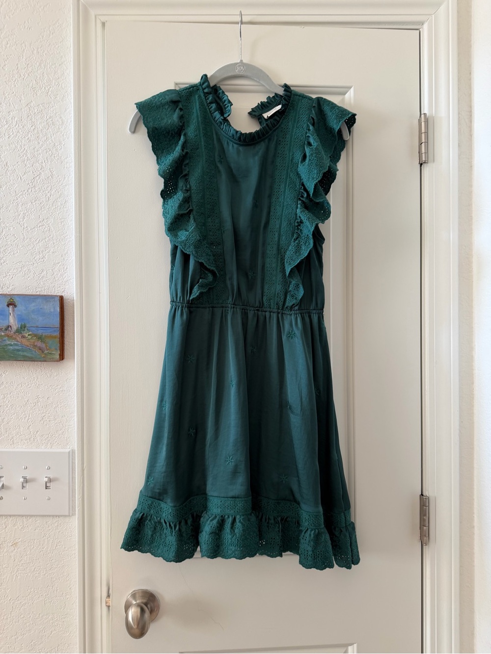 Aritzia Sunday Best Teal Green Ruffle Mini Dress